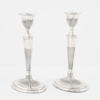 A pair of Swedish silver candlesticks, CG Hallberg, Stockholm, 1959.