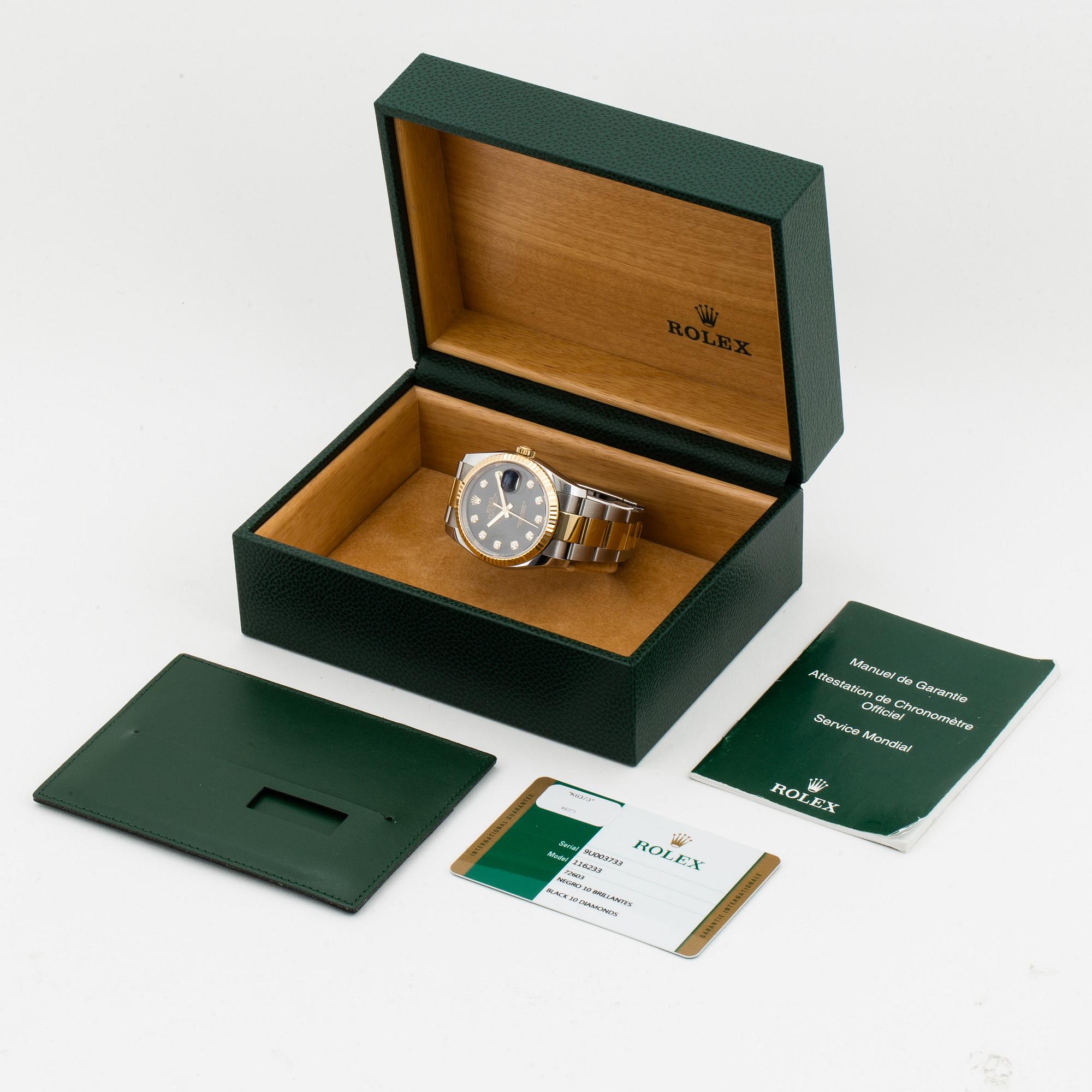 ROLEX, Oyster Perpetual, Datejust, Chronometer, wristwatch, 36 mm.