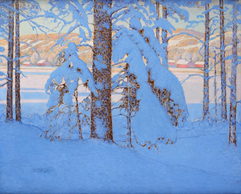 Bror Lindh, Winter landscape from the province of Värmland in Sweden.