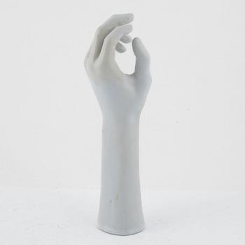 Stig Lindberg, a stoneware sculpture of a hand, Gustavsberg studio, Sweden, mid 20th century.