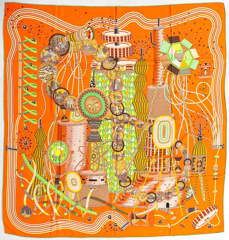 Hermès, sjal, "Le Laboratoire du Temps".