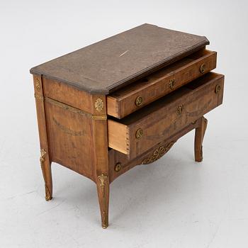 A Gustavian marquetry commode, Stockholm, late 18th century incorporating later elements.