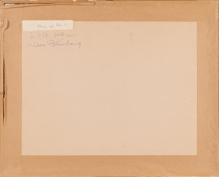Håkan Brunberg, sekatekniikka paperille, signeerattu.