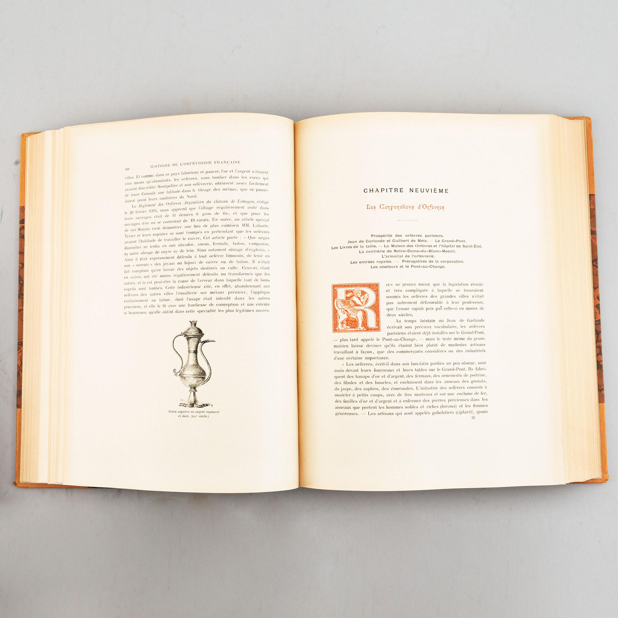 Books, 4+1 "Le Poincon de Paris", av Henry Nocq, Paris 1926-1931 and "Histoire de l'Orfèvrerie Française", Paris 1896.