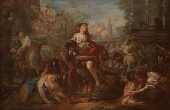 Joseph-Marie Vien Attributed to, "The rape of the Sabines".