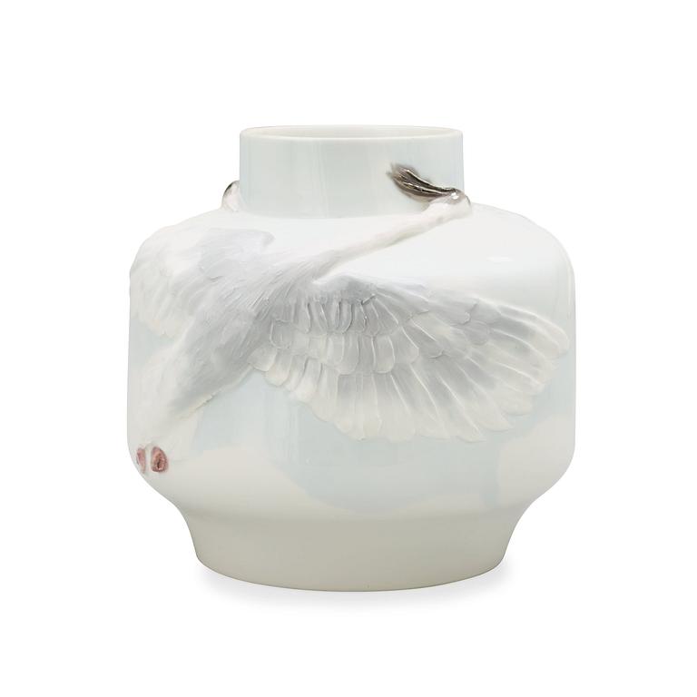 An Alf Wallander Art Nouveau porcelain vase, Rörstrand 1898.