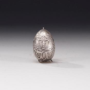DEKORATIONSÄGG, silver, S:t Petersburg 1861, Ryssland. Vikt ca 79,0 g.