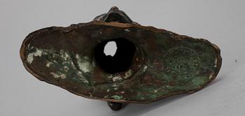 SKULPTUR, brons, Dante Alighieri, märkt B. Zoppo, 1900-tal.