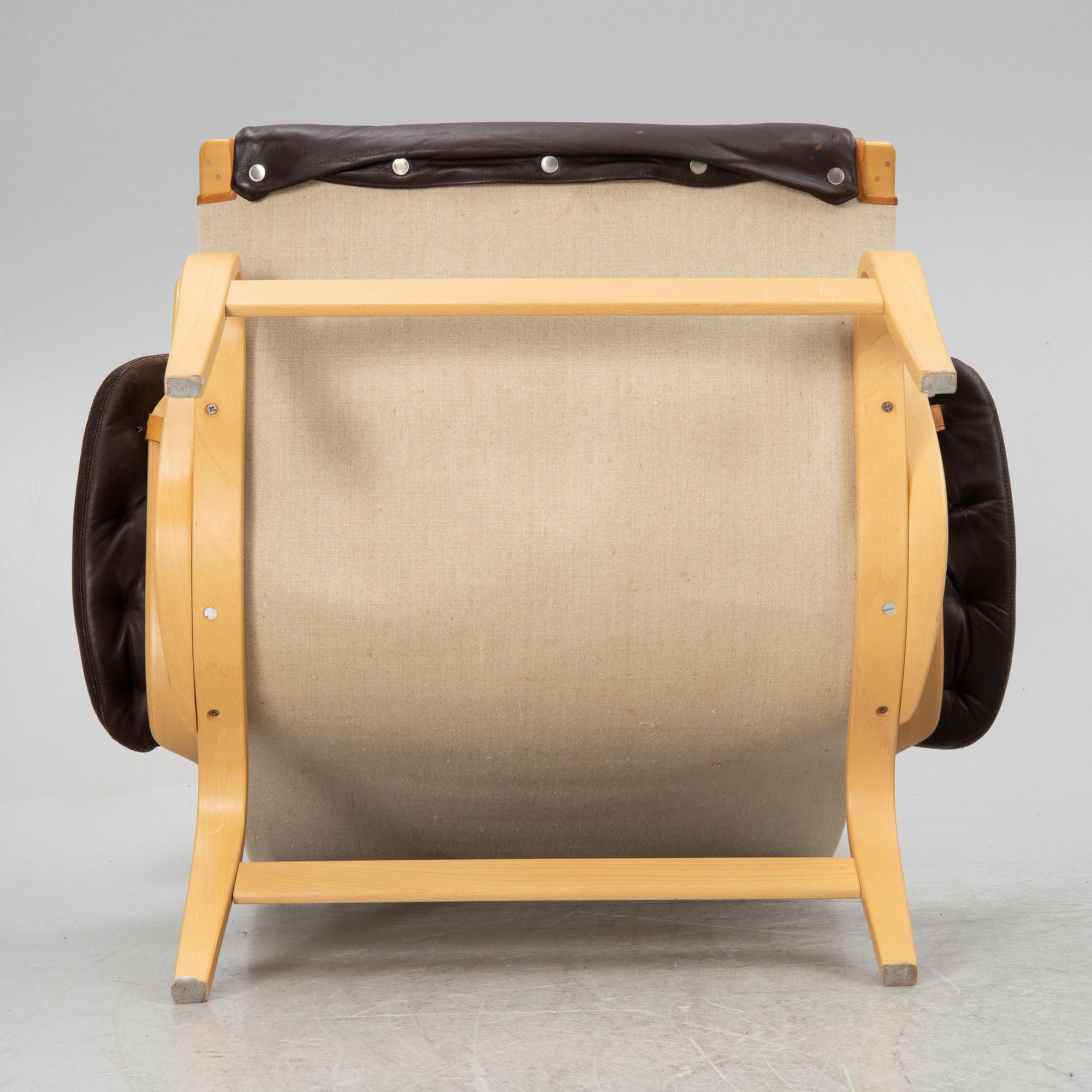 Bruno Mathsson, a 'Pernilla' armchair with ottoman, Dux.