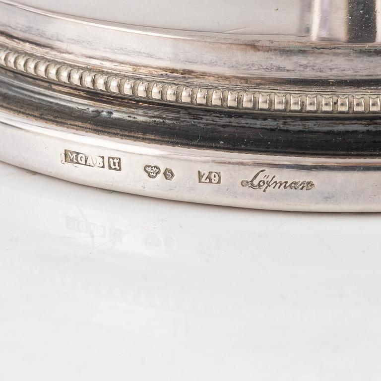 Eric Löfman, ljusstakar, ett par, silver, KG Markströms, Uppsala 1979.