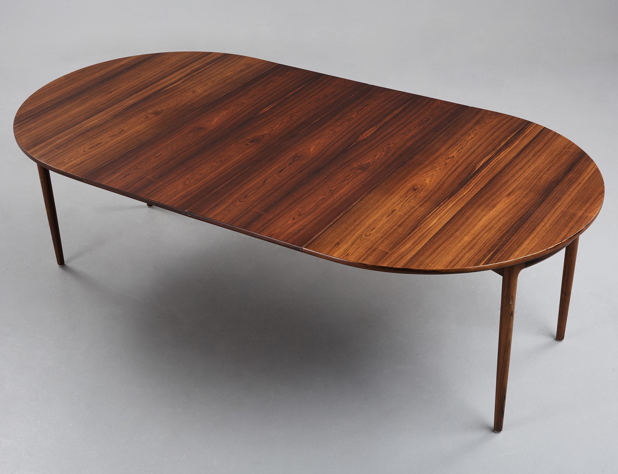 NIELS OLE MØLLER, matbord med sex stolar, modell 78, JL Møller, Danmark 1960-tal.