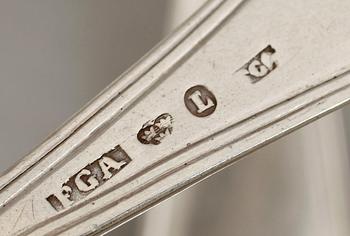BESTICK, 15 delar, silver, svenska stämplar, 1800-/1900-tal. Vikt ca 399 g.
