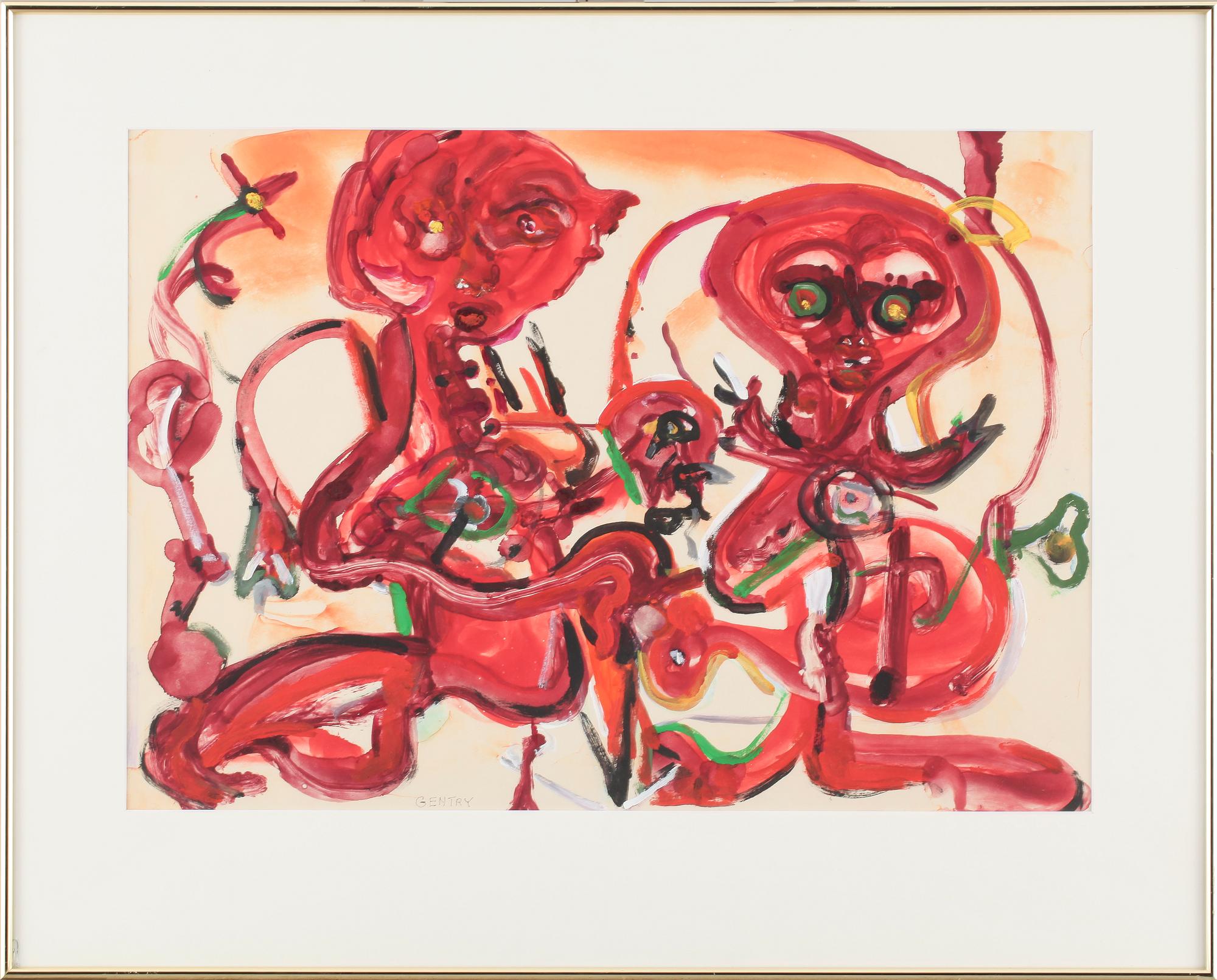 HERBERT GENTRY, gouache, signerad.