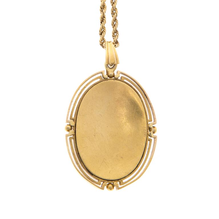 A PENDANT, cameo, 14K gold.