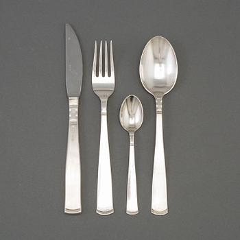 40 psc silver cutlery by Jacob Ängman, model 'Rosenholm', GAB, late 20th century.