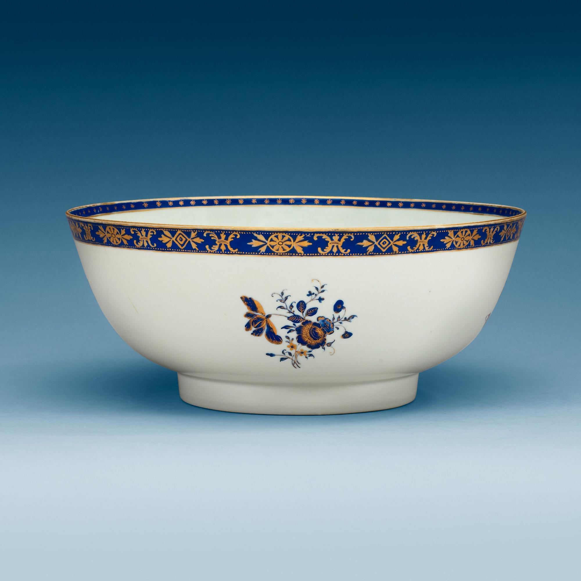 BÅLSKÅL, kompaniporslin. Qing dynastin, sent 1700-tal.