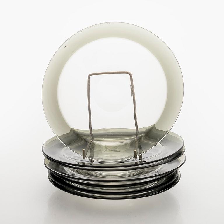 Timo Sarpaneva, lautasia, 6 kpl, "Pantareuna", signeerattu Timo Sarpaneva Iittala -57.