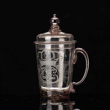 A tankard, possibly Henrikstorp, Sweden, 18th century.