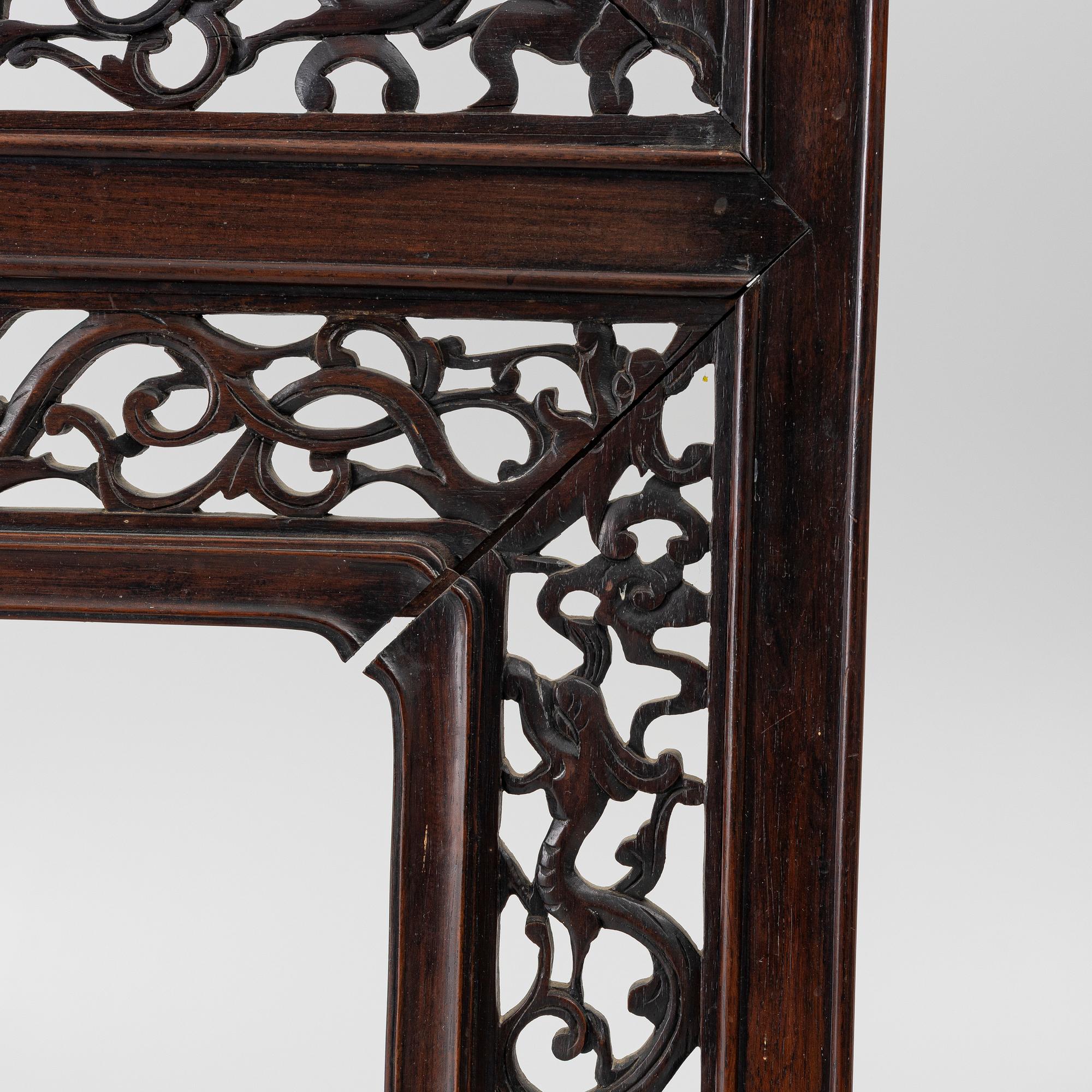 A pair of hardwood panels, China, 20th century.