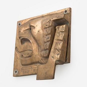 Armas Hutri, a door knocker, signed AH and dated 1970.