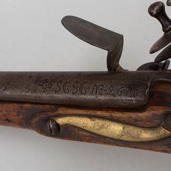 A Swedish flintlock pistol 1738 pattern.