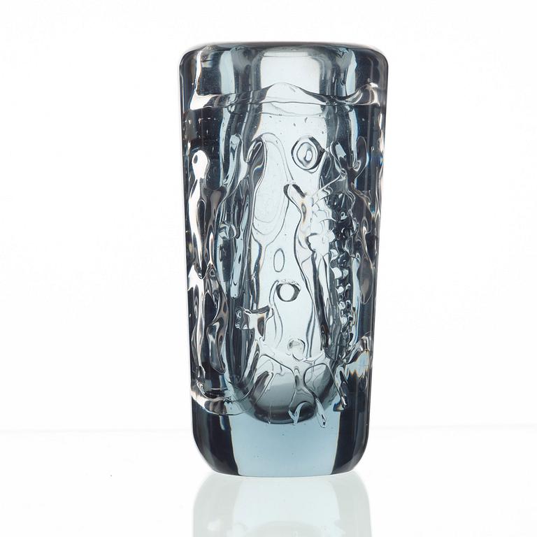 Vicke Lindstrand, a unique 'Petroglyph' glass vase, Kosta 1950's-60's.