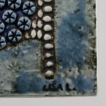 VÄGGPLATTA, stengods, Lisa Larson, Gustavsberg.