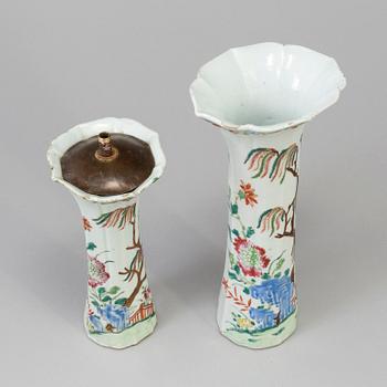 2 vases/lamps, China, 18th century.