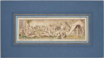 HANS JOHANN ROTTENHAMMER D.Ä., hans krets. Påskrift A Veronese. Akvarell och tusch, bildyta 8,5 x 30 cm.