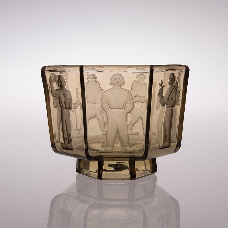 ANTTI SALMENLINNA, MALJA, lasia, "Seitsemän veljestä", Antti Salmenlinna, Riihimäen Lasi, 1930/40-tal.