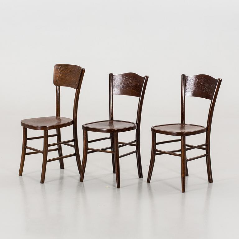 A SET OF THREE BENT WOOD  CHAIRS FROM EARLY 20TH CENTURY,