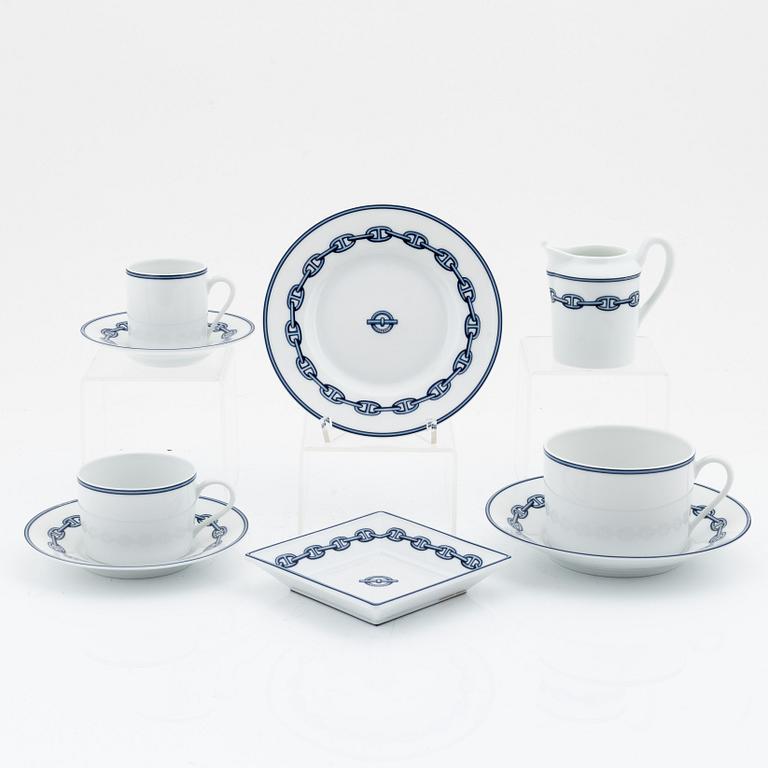 Hermès, a 39-piece tea- and coffee porcelain service, 'Chaine d'ancre', Paris, France.