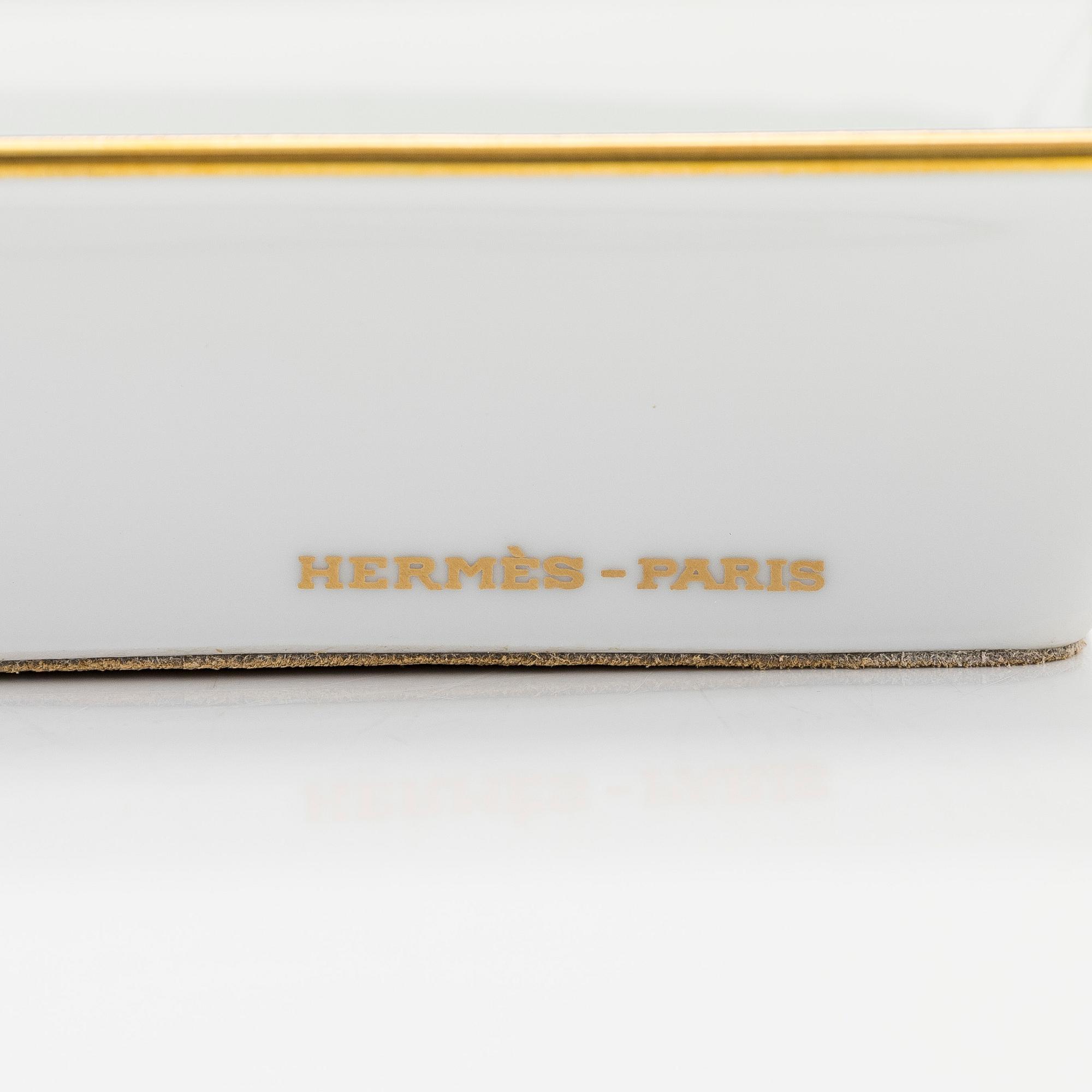 Hermès, an porcelain ashtray, France.