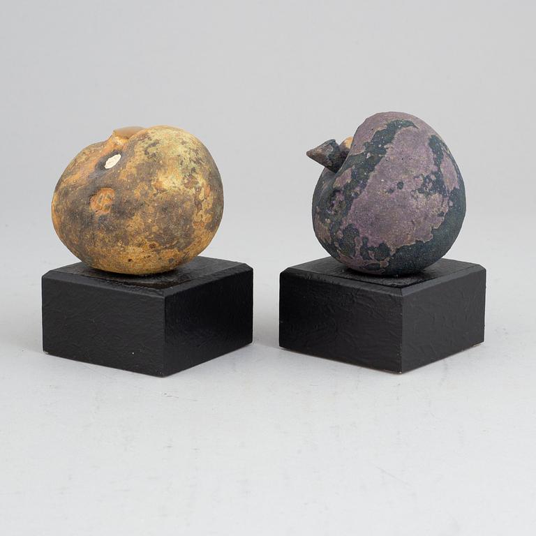 Alf Ekberg, two signed stoneware sculptures.
