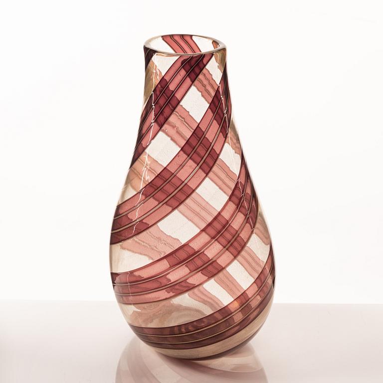 A Striato glass vase, Murano, Italy.