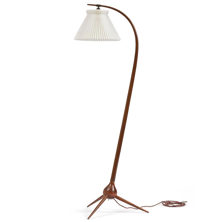 Severin Hansen, a "Bridge" floor lamp, Haslev Møbelsnedkeri, Denmark, 1950s.