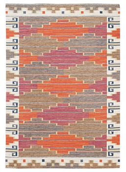 527. CARPET. "Bruna heden". Flat weave. 252 x 172 cm. Signed AB MMF.