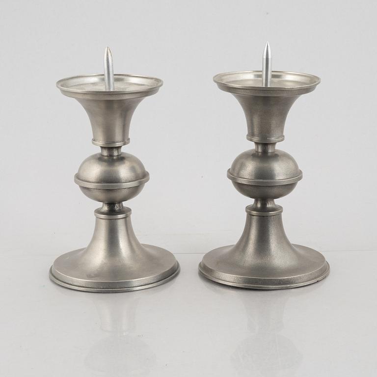 Edvin Ollers, candlesticks, 8 pcs, Schreuder & Olsson, Stockholm, 1937-1980.