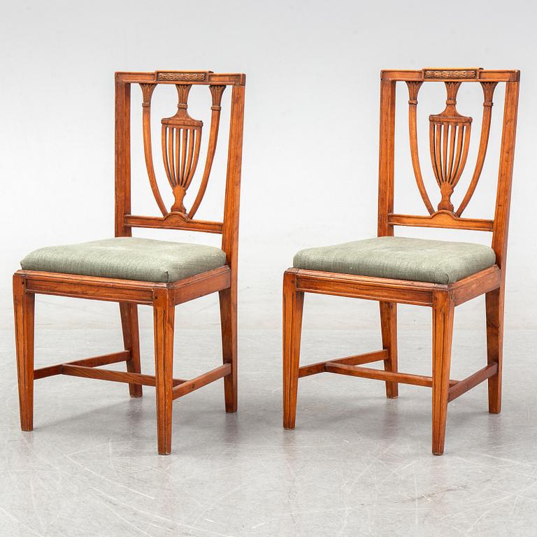 A pair of late Gustavian chairs by Johan Melchior Lundberg, ca 1800.