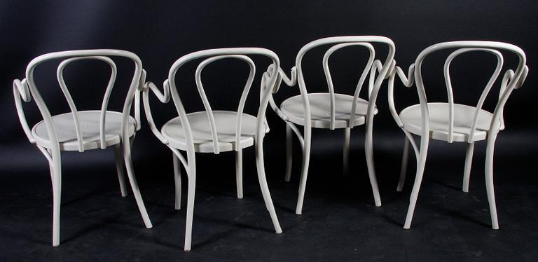 KARMSTOLAR, 4 st, "Thonet-typ", 1900-talets mitt, Polen.