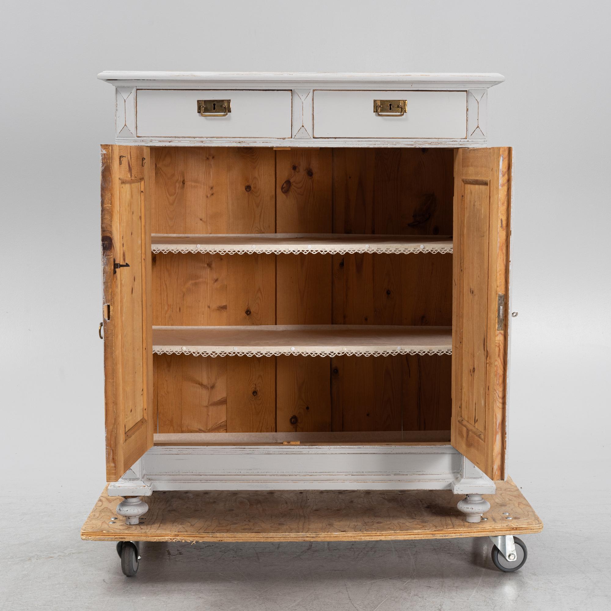A painted cabinet, late 19th Century.
