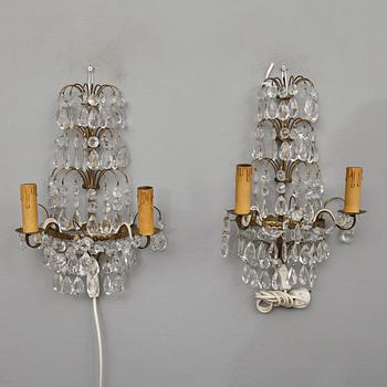 VÄGGLYSTRAR, 1 par, gustaviansk stil, 1900-talets mitt.