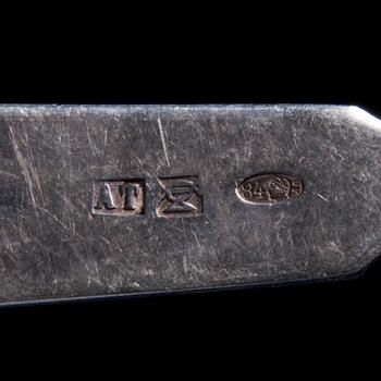GAFFLAR, 6 st, silver, Ryssland 1900-talets början. Vikt 288 g.