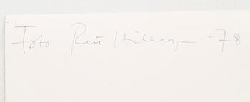 Rut Hillarp, photography signed and dated 78.