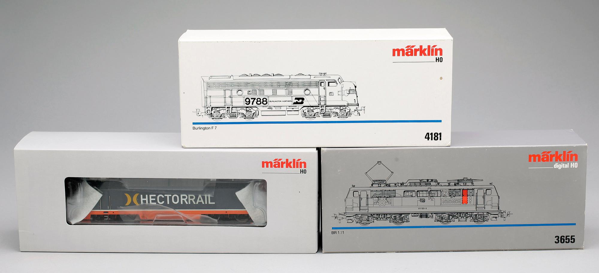 PARTI LOK, 3 st, Märklin H0, 37307, 4181 samt 3655. 1900/2000-tal.