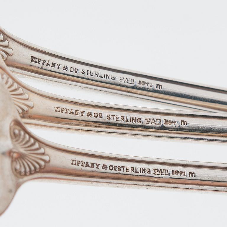 Tiffany & Co, matgafflar, 6 st, "Palm Pattern", sterlingsilver, 1907-1947.