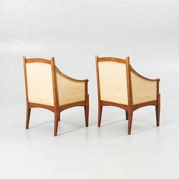 Fåtöljer, ett par, empire-stil, 1900-talets början.