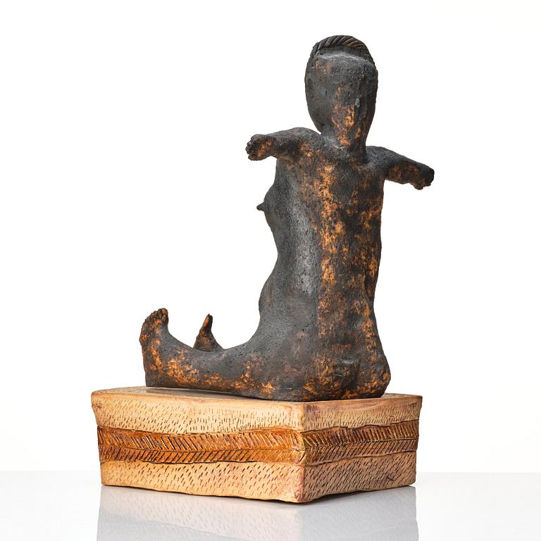 Ulrica Hydman-Vallien, a ceramic sculpture of a seated woman, Sweden, early 1970s.