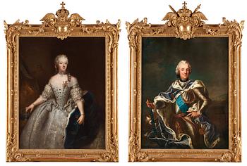 851. Antoine Pesne Circle of, King Adolf Fredrik (1710-1771) & Queen Lovisa Ulrika (1720-1782).