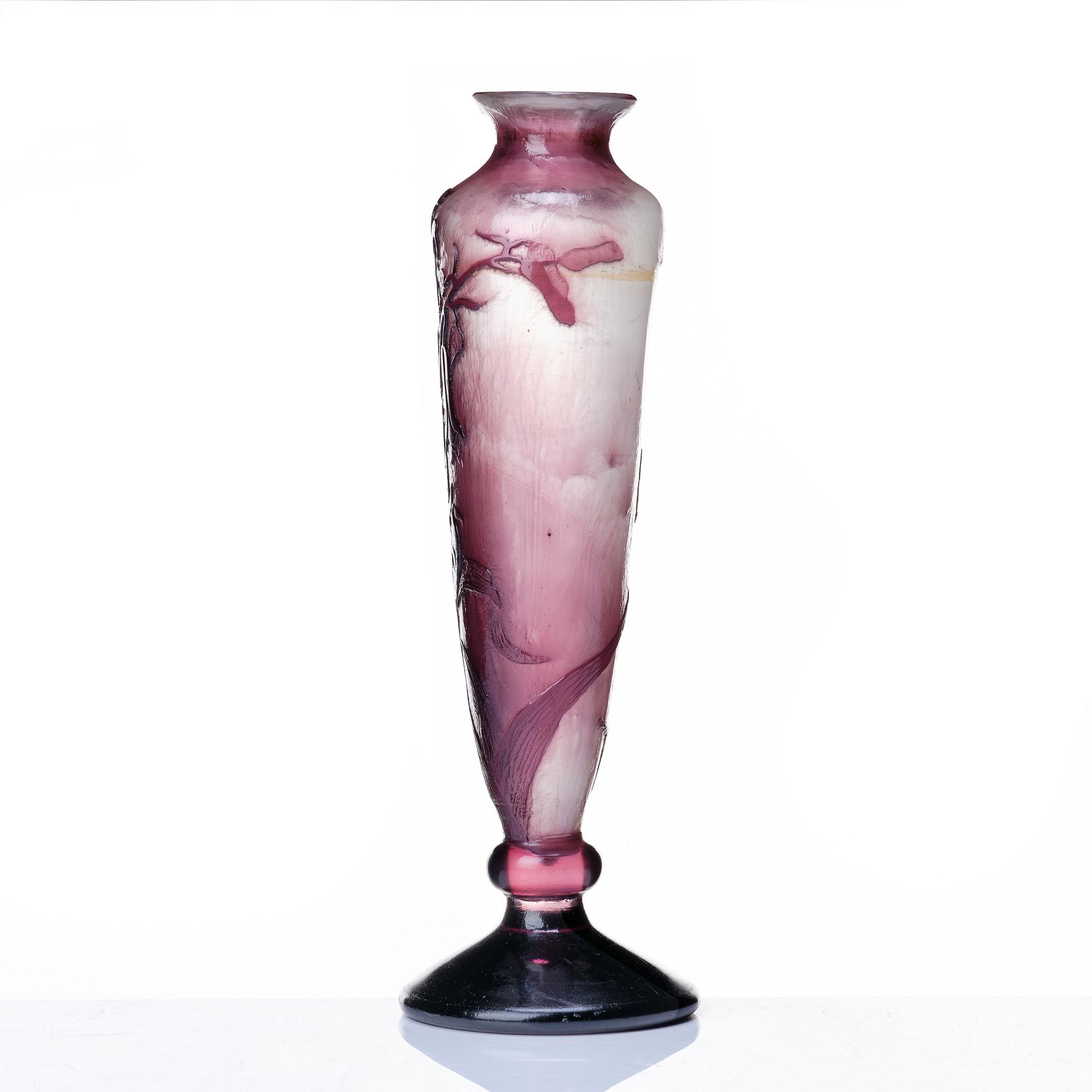 Emile Gallé, an Art Nouveau fire-polished cameo glass vase, Nancy. France.